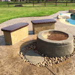 Artisan Stone Creation - Dual Love Benches & Fire Pit