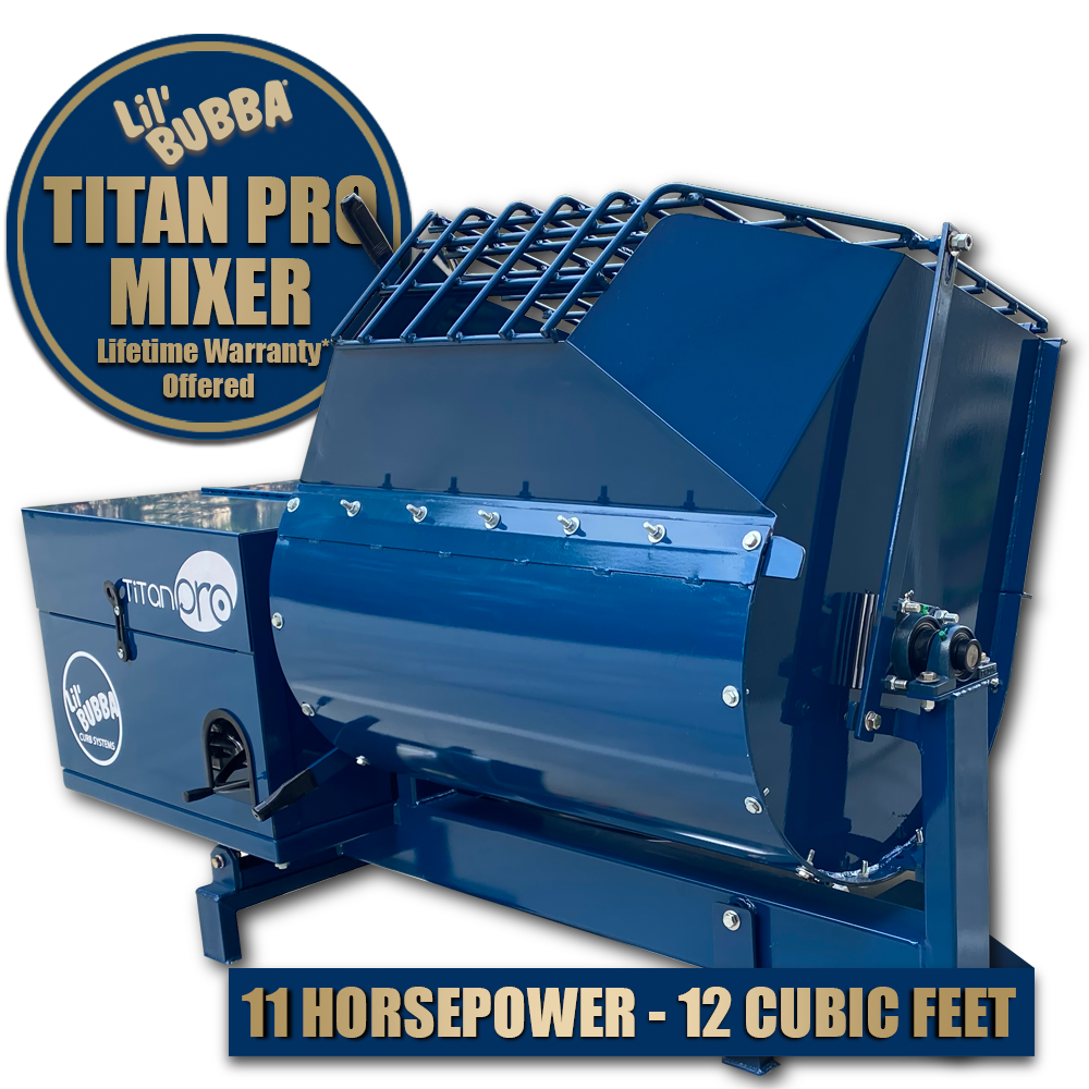 Titan Pro Mixer by: Lil' Bubba® - Lifetime Warranty Offered - 11 Horsepower - 12 Cubic Feet